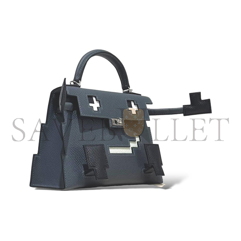 HERMÈS KELLY DOLE PICTO GRIS MISTY EPSOM 620584 (18*15*6cm)